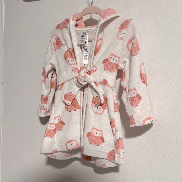 Baby Girls' Owls Bath Robe - Just One You Made By Carter’s - Pink - Size 0-9M - Picture 3 of 5